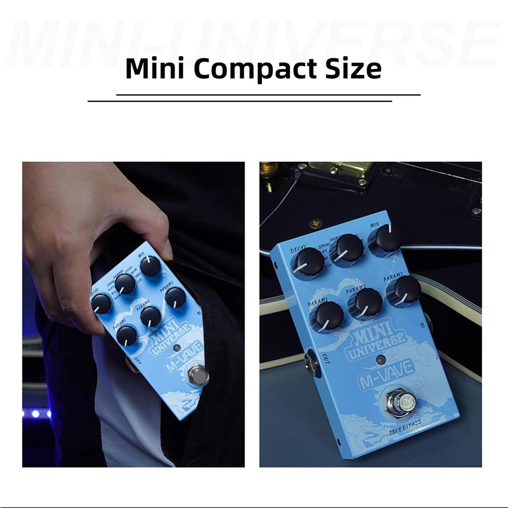 Guitar Effect Pedal Digital Reverb Pedal Digital Modeling Reverb Effector with 9 Mode Reverb Selection for Guitar Bass - MINI-UNIVERSE