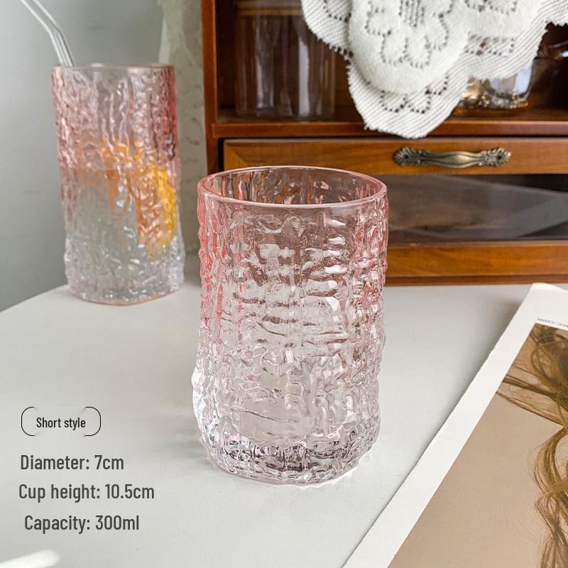 Pink Girlish Ice Texture Milk Tea Glass Default