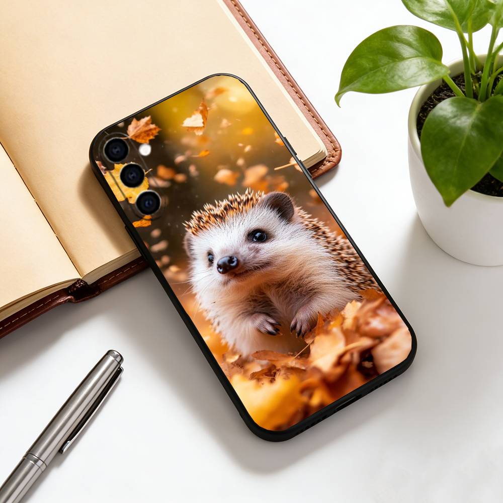 Cute hedgehog Phone Case For Samsung Galaxy A73,A72,A71,A70,A53,A52,A51,Others Soft Black Cover