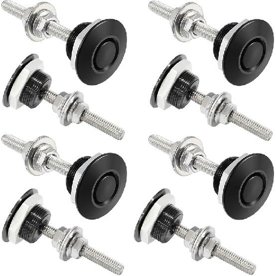 Pack of 4 Universal Aluminum Vehicle Hood P,Diameter 1.25" Quick Latch Bumper Release,Hood P for Race Car - Black