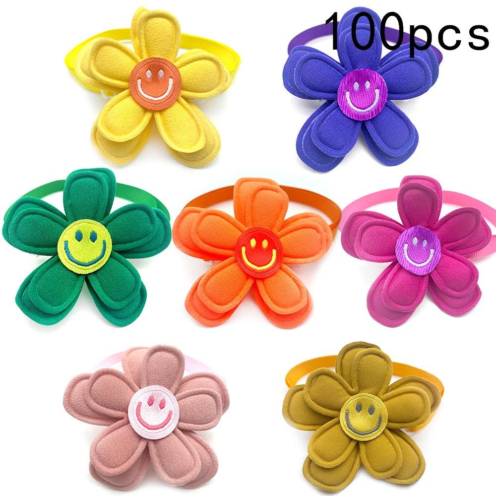 50/100pcs Small Dog Accessories Pet Dog Bowtie Small Dog Bowtie Smile Style for Dog Puppy Dog Bow Tie Neckties Pet Supplies