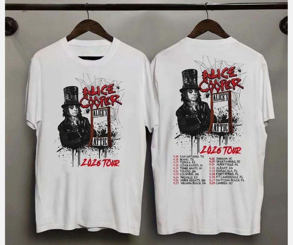 Alice Cooper Alice’s Attic Tour 2026 TShirt Fan gift Unisex T-Shirt M