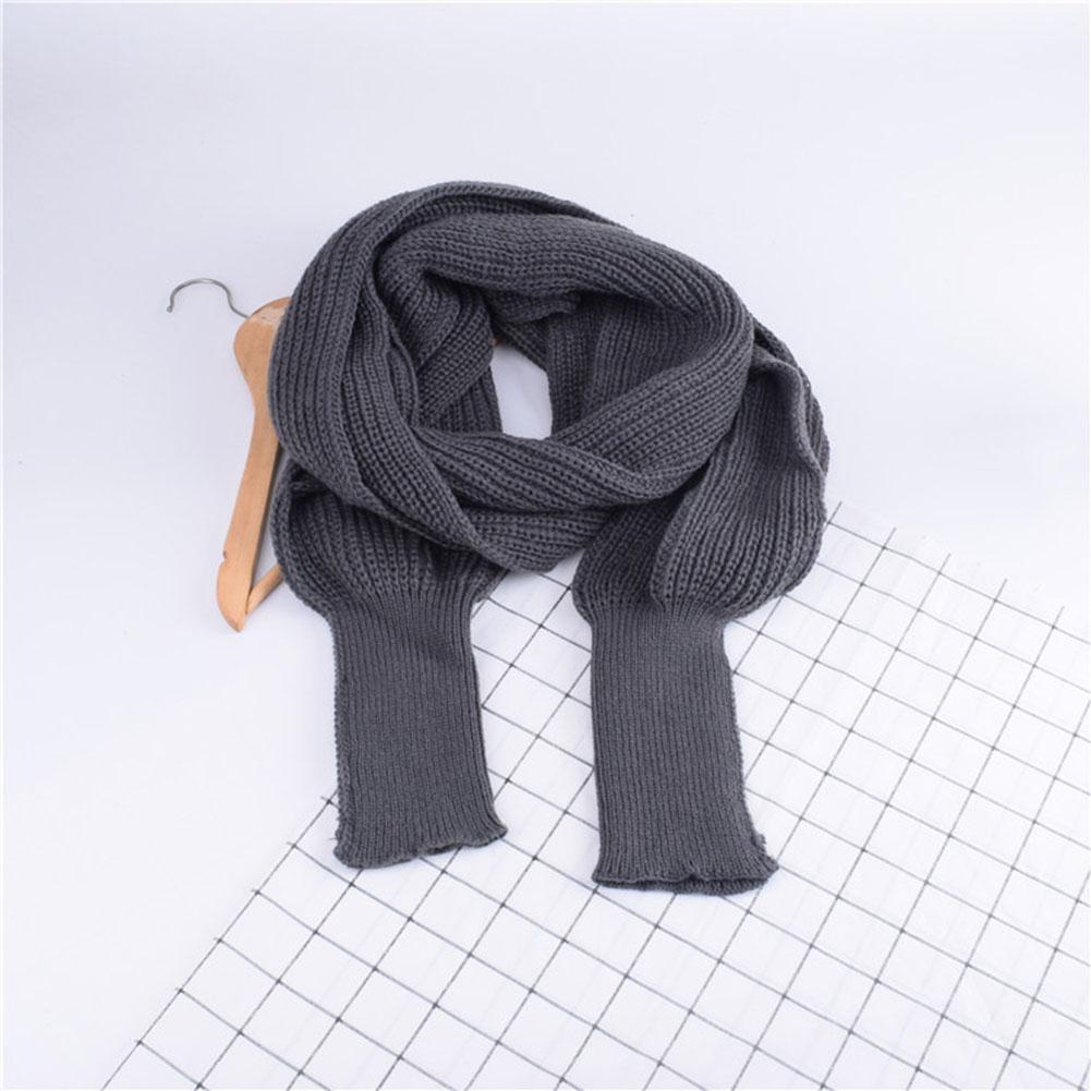 Autumn Winter Knitted Wool Scarf Korean Version Super Long Shawl With Sleeves Scarf For Men Women