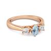 Blue Topaz Elegant Three Stone Ring -925 Sterling Silver Rose Gold Vermeil