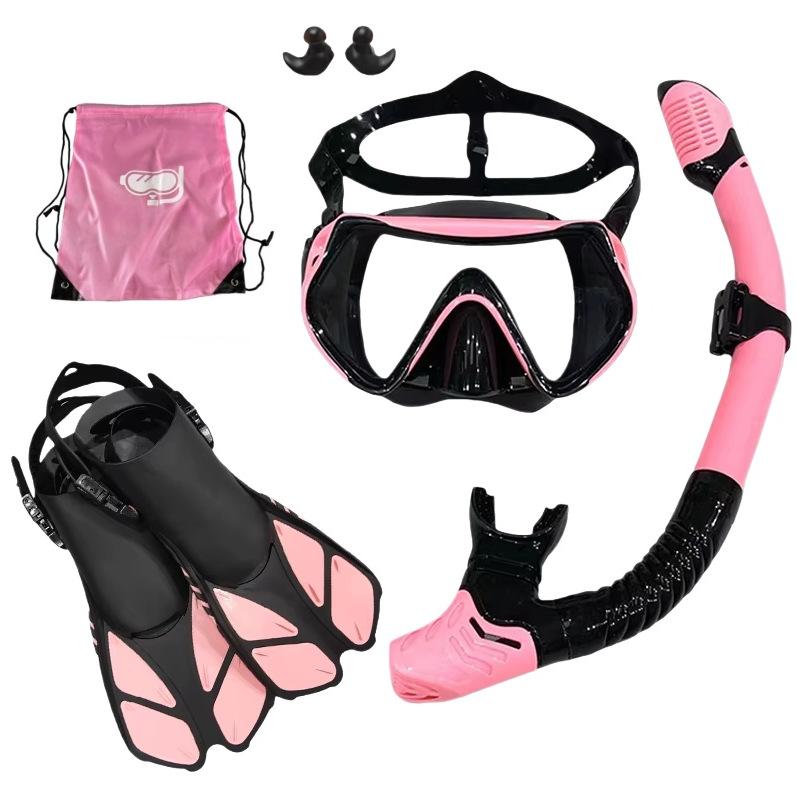 

Outdoor Sports Diving Mask Snorkel Adjustment Flippers Frogs Snorkeling Sanbao Set, Backpack Bag L/XL（42-45）