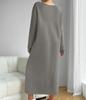 European & American Autumn/Winter Casual Long Sleeve Solid Color Sweatshirt Dress.