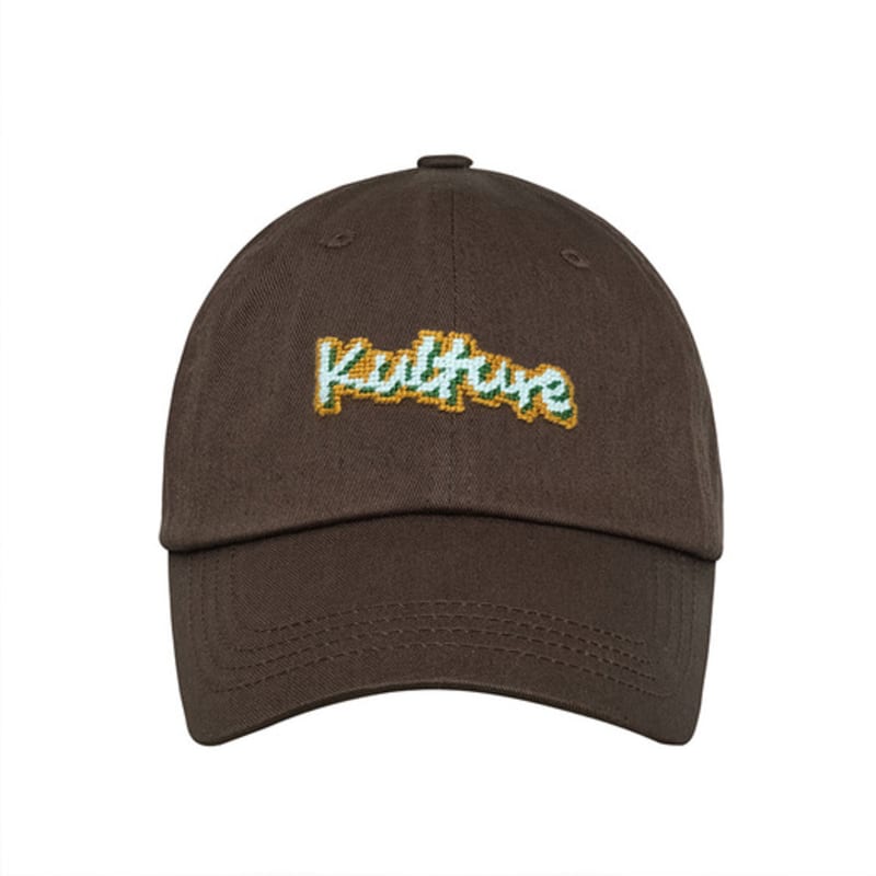 

LOLONG KULTURE NEEDLEPOINT HAT - BROWN FREE