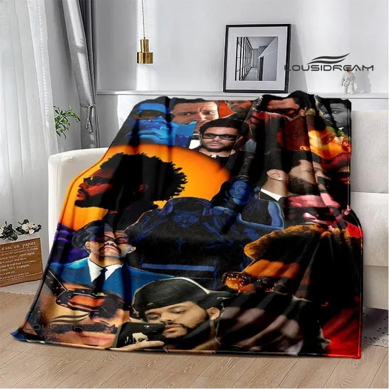 Singer The Weeknd Print Blankets Flange Warm Blanket Soft and Comfortable Home Travel Bed Blanket Picnic Blankets Birthday Gift