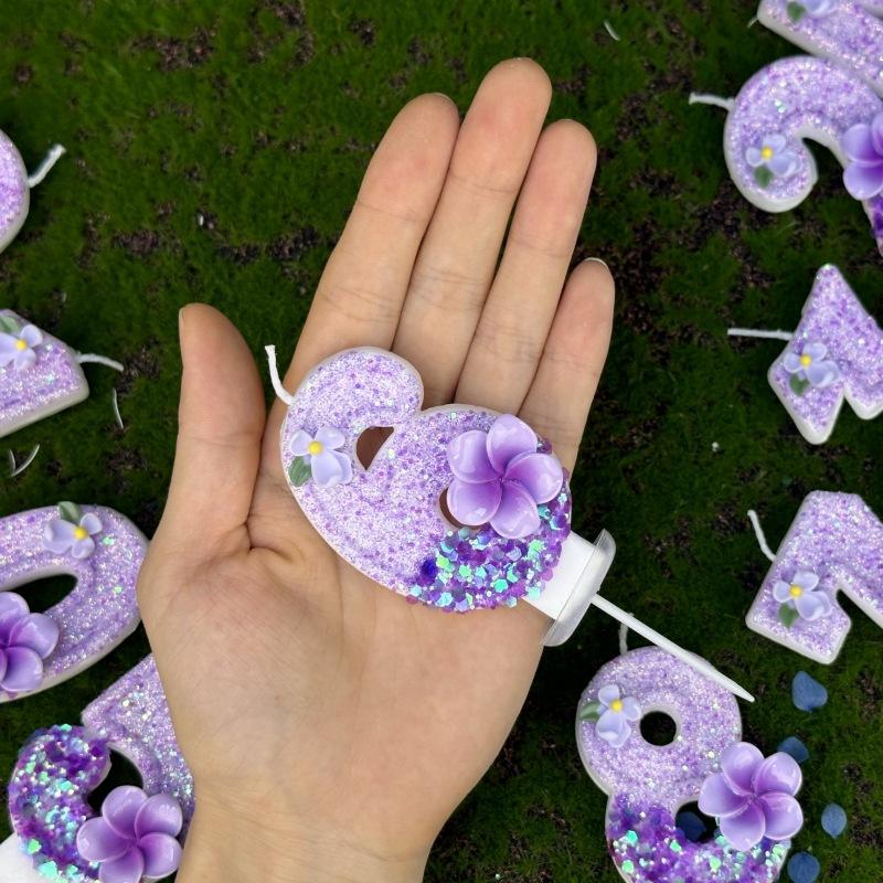 Creative Digital Birthday Candle Cake Party Decoration First Birthday Flowers