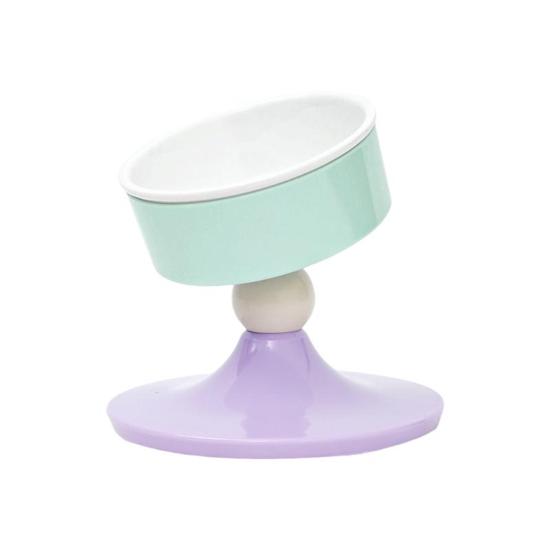 Elevated Cats Food Dish Adjusting Angled Ceramic Pet Bowl AntiSlip Design Food Feeders Bowl For Small Breeds Cats Indoor