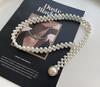 Korean Elegant Style Pearl Waist Chain For Women With Glamorous Accents Rhinestone