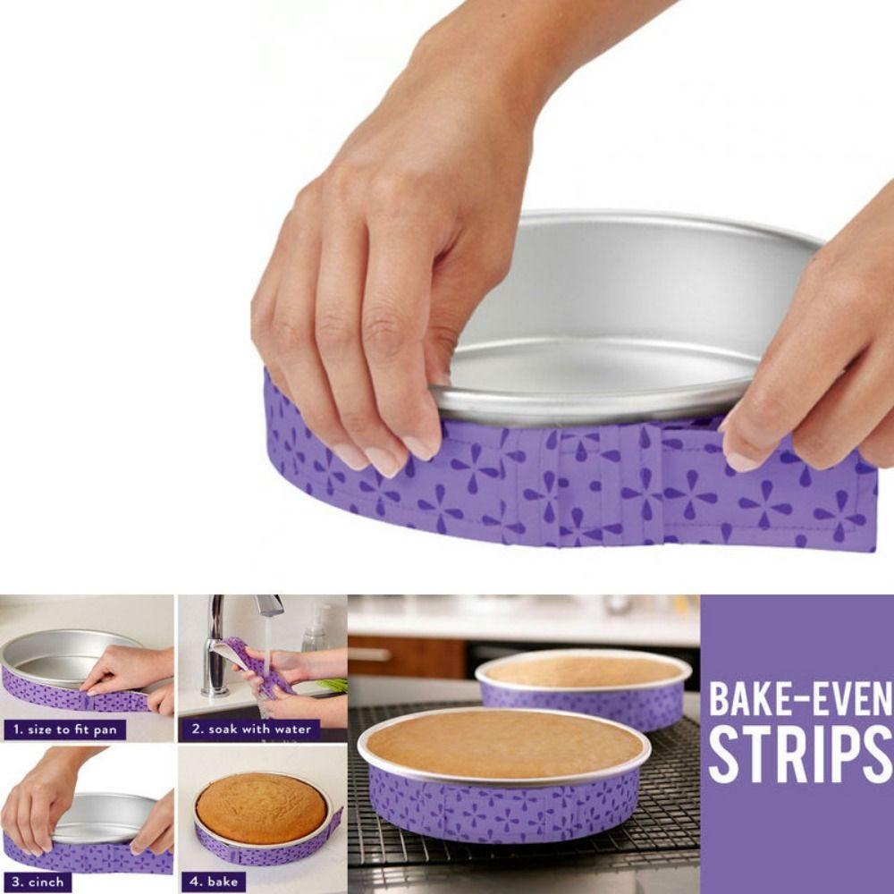 2/4Pcs Purple Baking Tray Protection Strap Cloth Bake Strip Belt Cake Pan Strips  Kitchen Gadgets