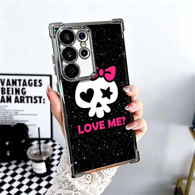 

Sweet And Edgy Cartoon Skeleton Soft Phone Case For Samsung Galaxy S26 Ultra S25 Edge S24 FE S23 Plus S22 S21 + S20 Plating Anti Samsung S25