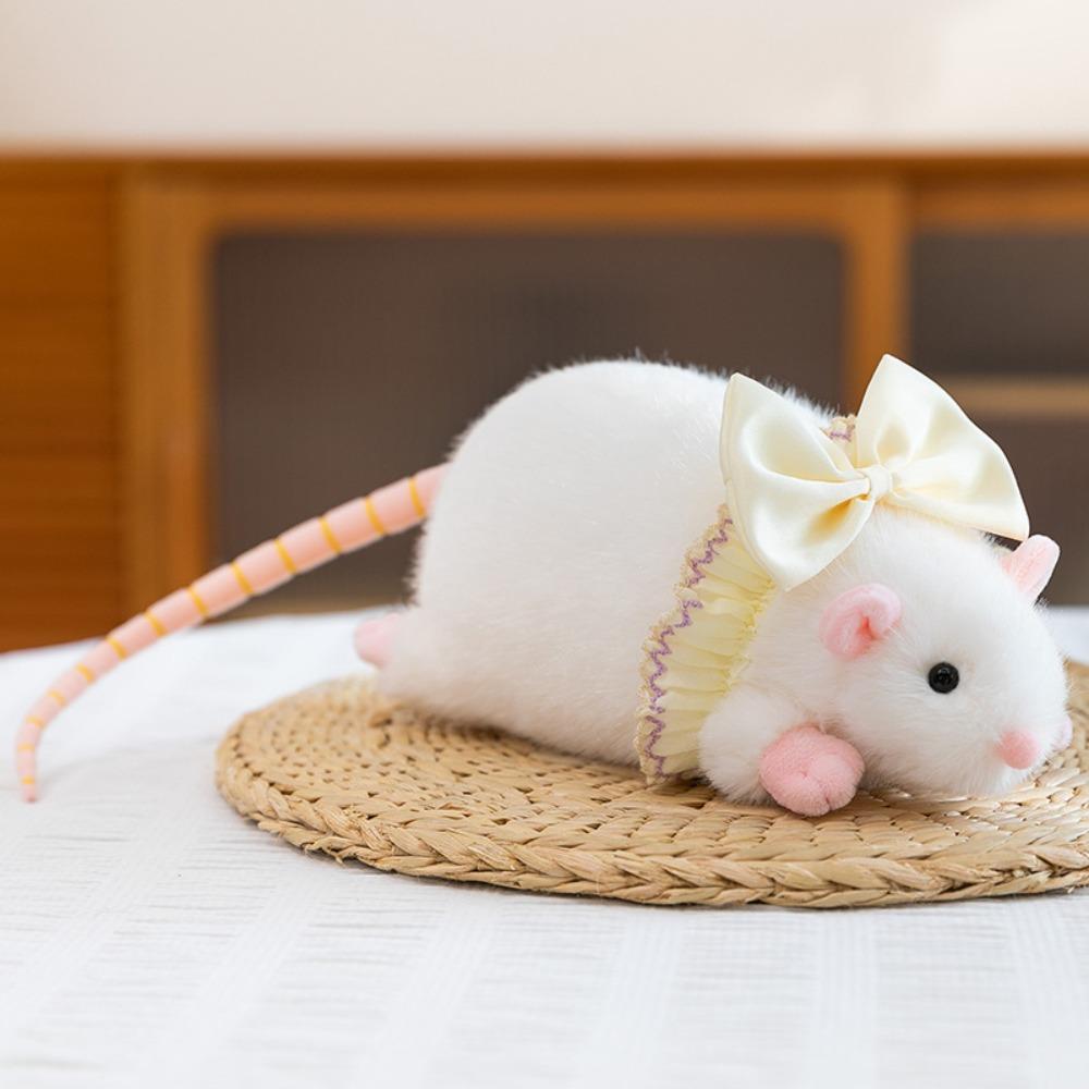Plush Mouse Doll Floral Dress Mouse Toy Creative Flower Branch Rat Doll  Kids Gift Birthday