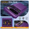 With Card Holder Sliding Camera Cover And Stand For Google Pixel 10 Pro XL Phone Case, Anti-Fall PC+TPU Wallet Case-Purple
