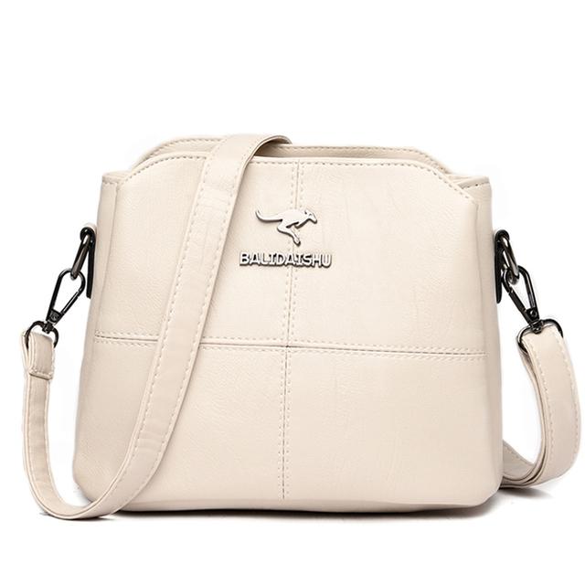 Letní Bílé Malé tašky Dámská taška Messenger Dámské Tašky přes rameno PU Kožená taška Crossbody pro dívku Žena Jednobarevné Vak A Hlavní