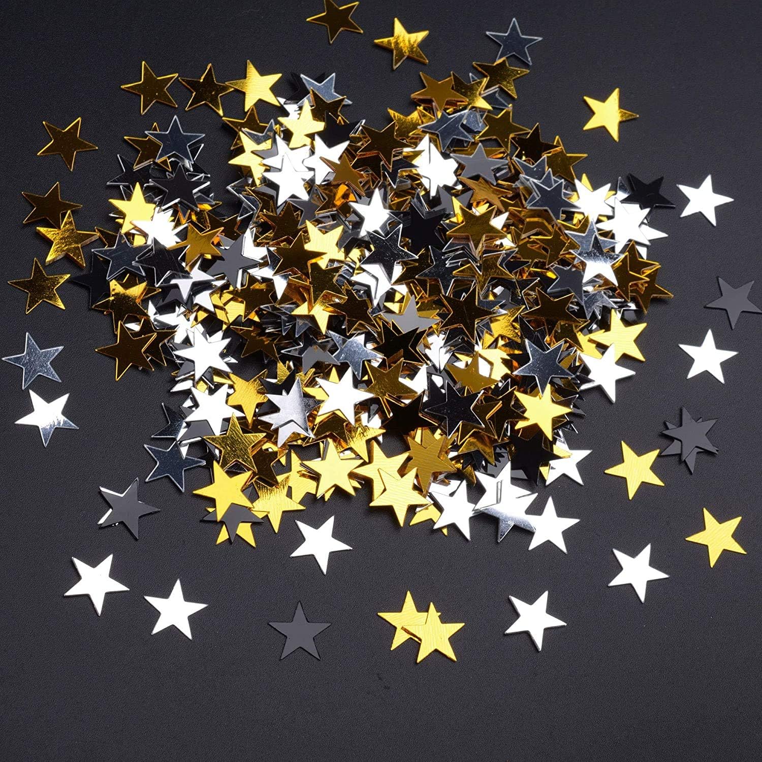 Star Confetti Sequin Stars Glitter Star Table Confetti for Art Decoration, Party Supplies - Pack of 30 Grams, 6mm, Red Black Gold Silver,10mm