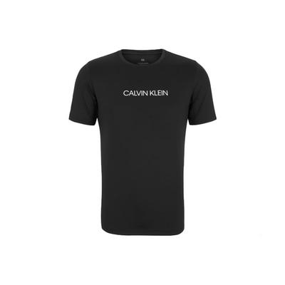 Gel Logo Print Mesh Back Round Neck T-Shirt Men Tops Black 4MS1K265-007