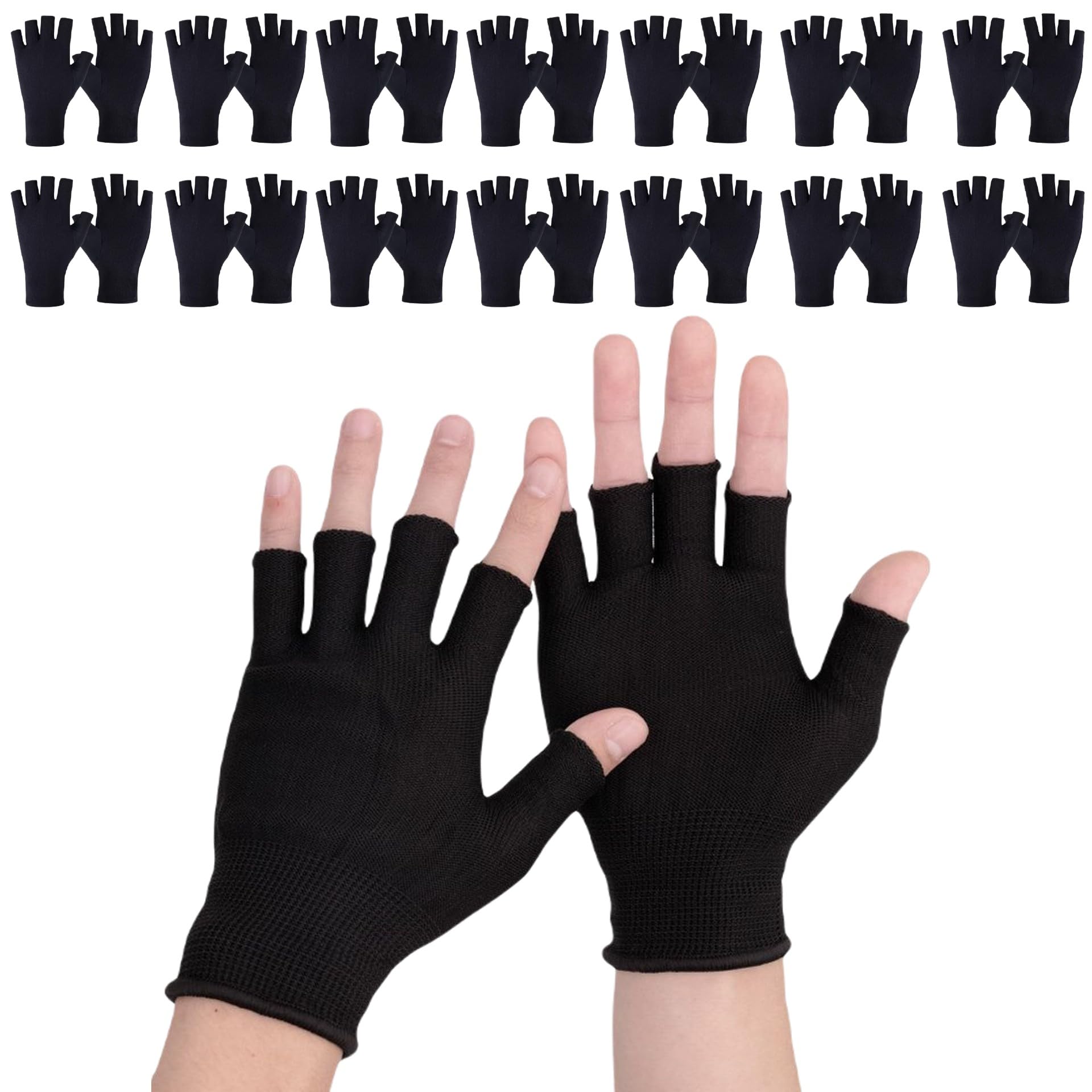 

RYOHIN Fingerless Work for and Strength Compression Set Lab. Gloves, Thin, Sweat-Wicking, Quick-Drying, Work, Sports, Training, Gloves, 15-Pair чёрный
