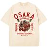 Divertente Osaka Dotonbori Polpo Ubriaco Giapponese Retrò Lavata Maglietta Unisex Donna Abbigliamento Umoristico Moda Cotone Manica Corta T-shirt