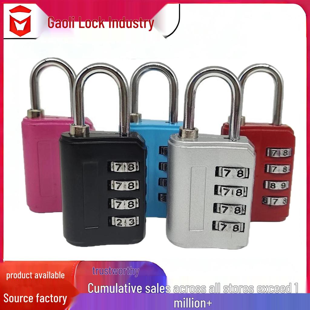 Zinc Alloy 4-Digit Anti-theft Password Padlock for Suitcase, Gym Locker, or Door Lock