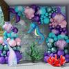 139pcs Mermaid Tail Balloon Arch Kit for Birthday Parties Bridal Showers Valentine's Day Summer Celebrations Decorating Supplies