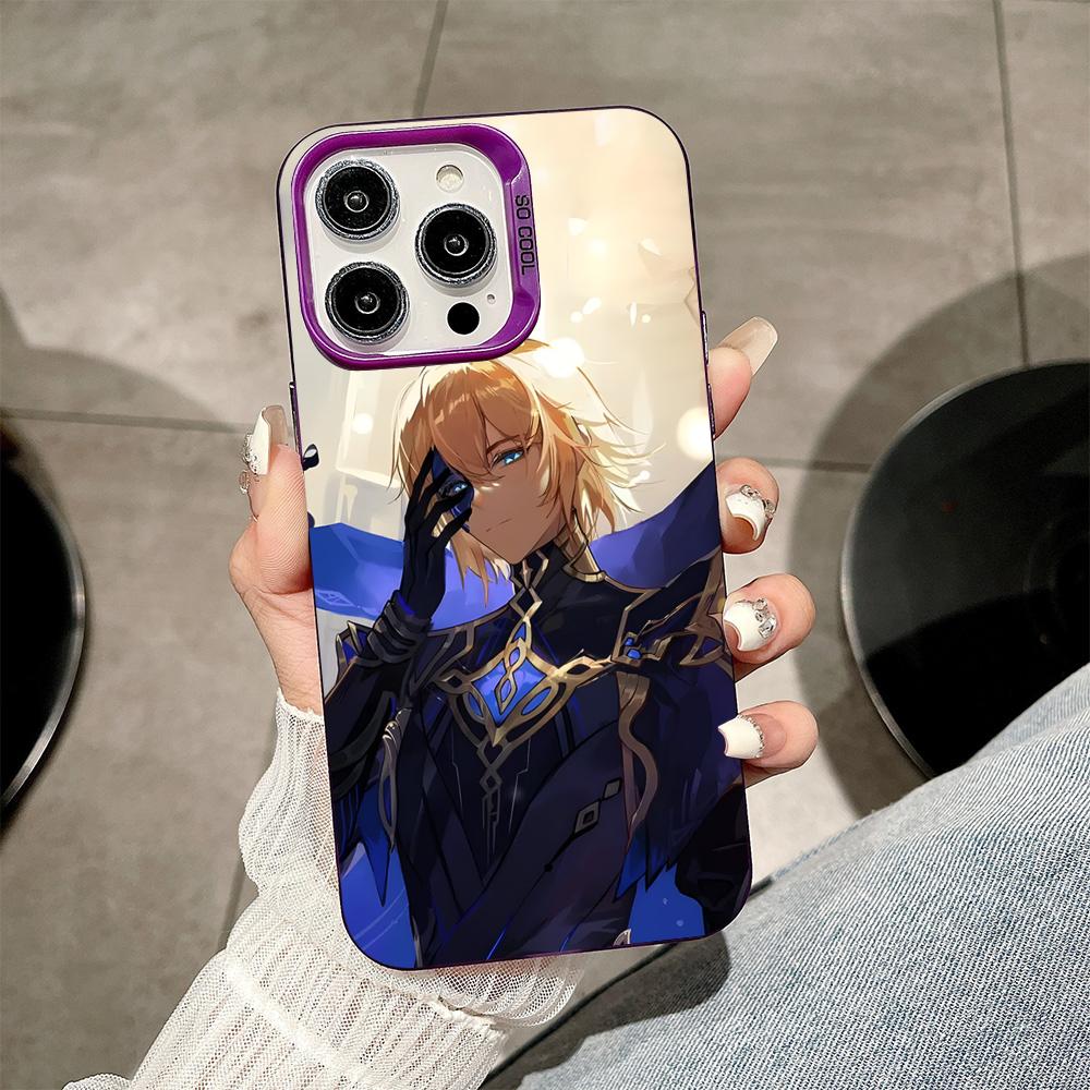 

Game GI Dainsleif Phone Case for iPhone 17 16 15 14 13 12 11 X XR XS Air Pro Max Plus Purple Colorful Silver Cover iPhone 11 Pro