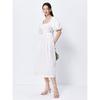 Peacebird Damen Midi-Kleid mit quadratischem Ausschnitt und Puffärmeln