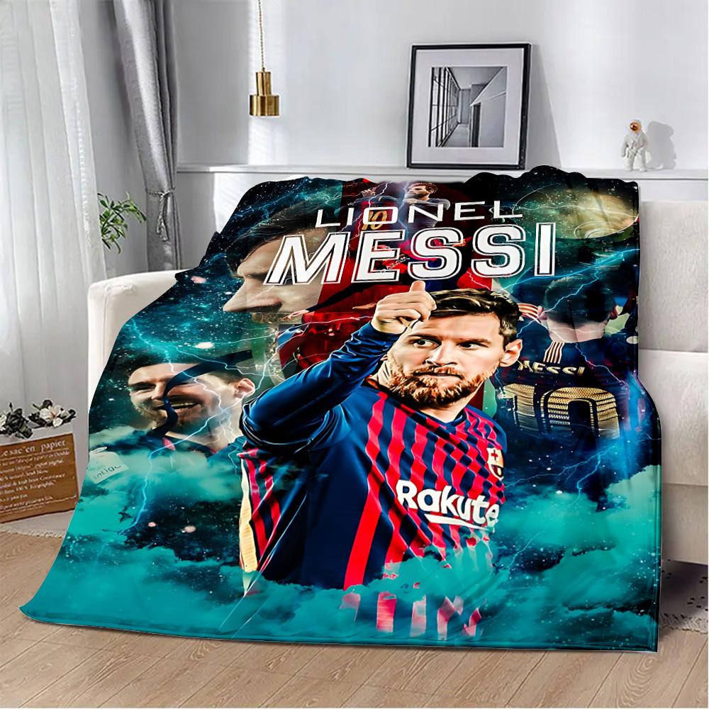 Football Star Printed Blanket Picnic Blankets Warm Blanket Soft and M-messis Comfortable Blanket Home Travel Birthday Gift