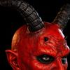 Latex Devil Mask with Horns Red Textured for Cosplayers