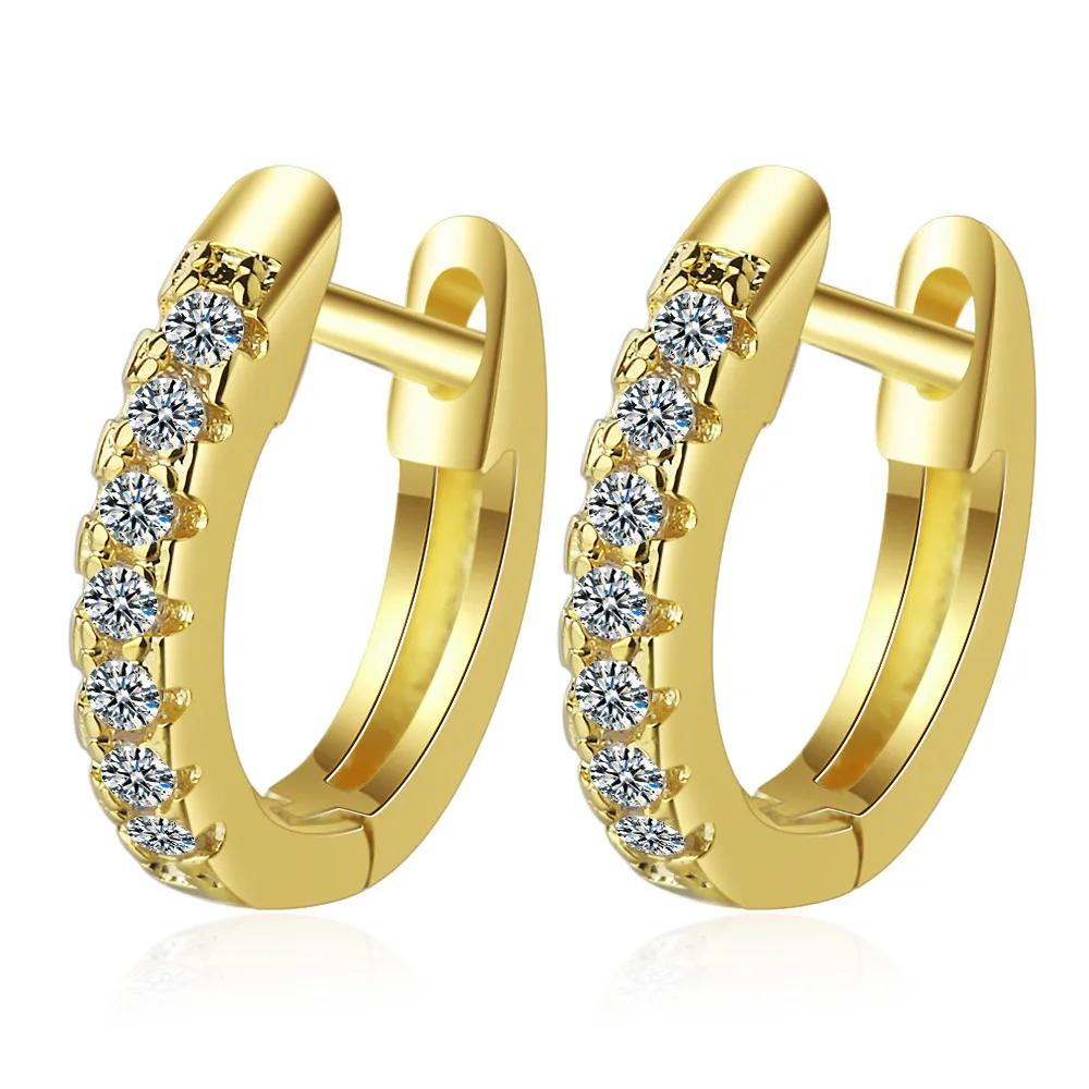 

100% 925 Real Sterling Silver Hoop Geometric Ear Cuff Clip On Earrings For Women Girl Teen Piercing Earrings Wedding Jewelry золотий