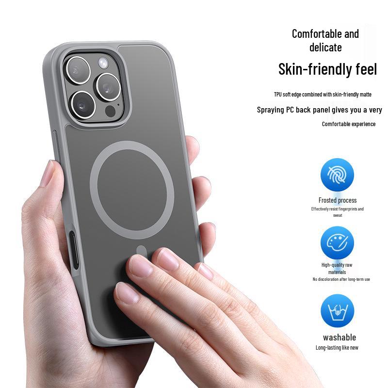Applicable Magnetic Skin-Feel Protective Case for Apple iPhone 16e - Frosted Back Cover.