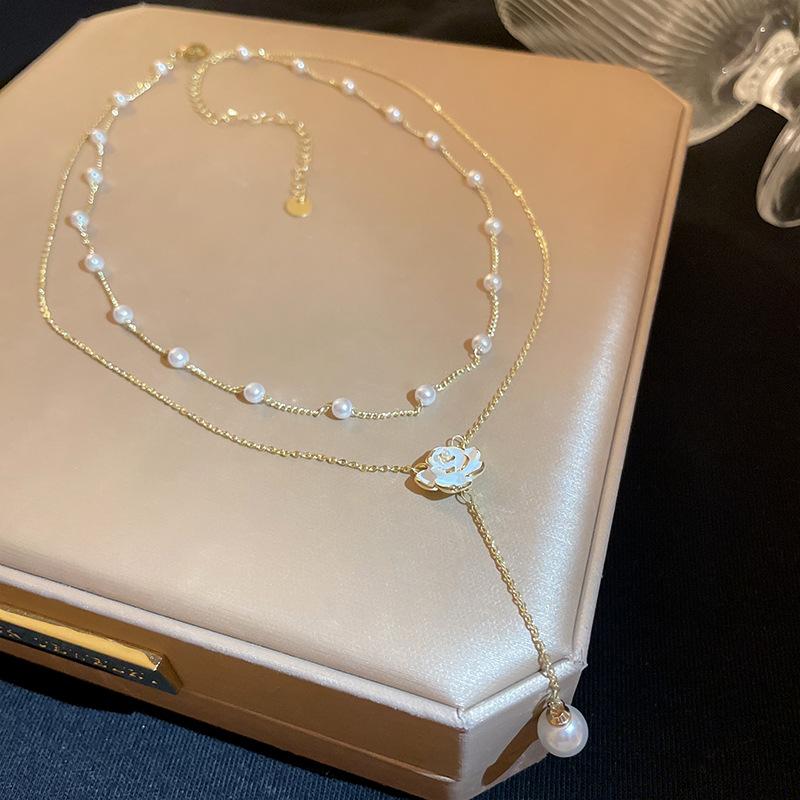 French Vintage Baroque Pearl Necklace Summer Niche Premium Sense Clavicle Chain Light Luxury Versatile Necklace Women