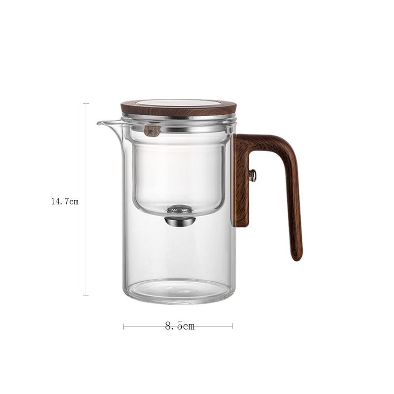 High-grade Home Tea Pot One Click Tea Water Separation Stainless Steel Tea Strainer Glass Teapot Filter Kettle For Office