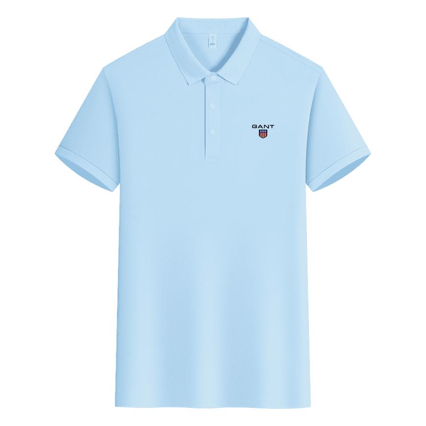 Gant 2025 Sommer Ny Brodert Business Casual Ensfarget Poloskjorte Par Poloskjorte