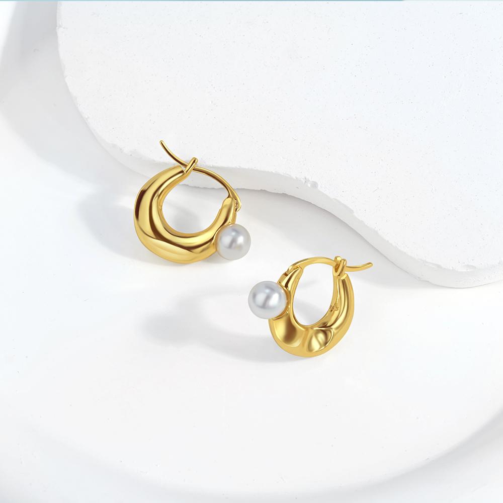 Luxurious copper Color Fashion Round Ball Hoop Earrings Rose Gold & Gold Zircon Slap Piercing Ear Buckles for Women Fine Zircon