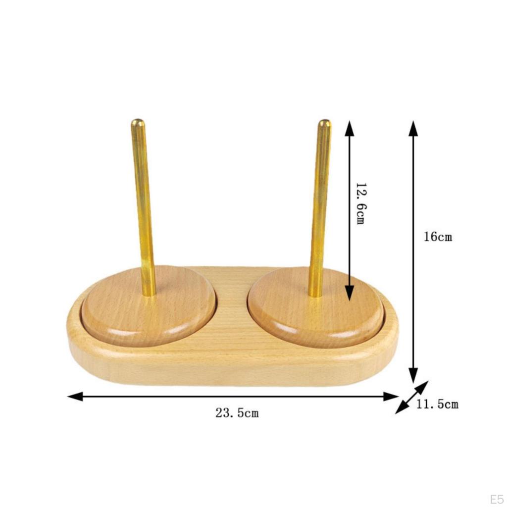 Wooden Yarn Spool Stand Smooth Finished Knitting Stable Base Crafting Accessory Single