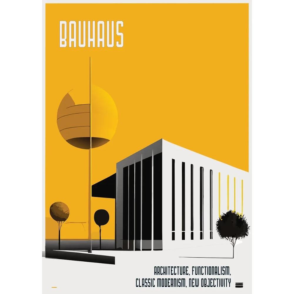 Bauhaus Moderne Architektur Poster Linien und Minimalistische Architekten Drucke Leinwand Malerei Wandkunst Bild Heim Wohnzimmer Dekor