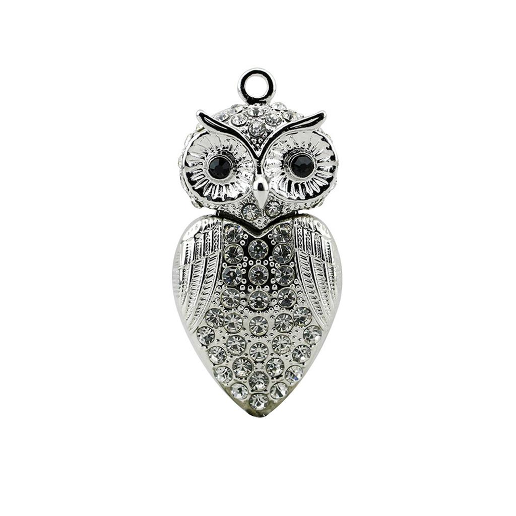 Pingente Coruja de Cristal Pen Drive USB 128GB Pendrive 256GB Animal de Metal Pen Drive 8GB 16GB 32GB 64GB Stick de Memória USB Disco USB