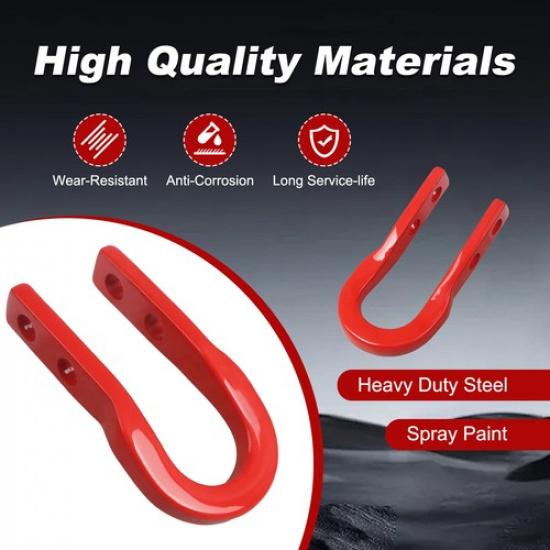 Red Front Tow Recovery Hooks Set for 15-20 Chevrolet Colorado GMC Canyon