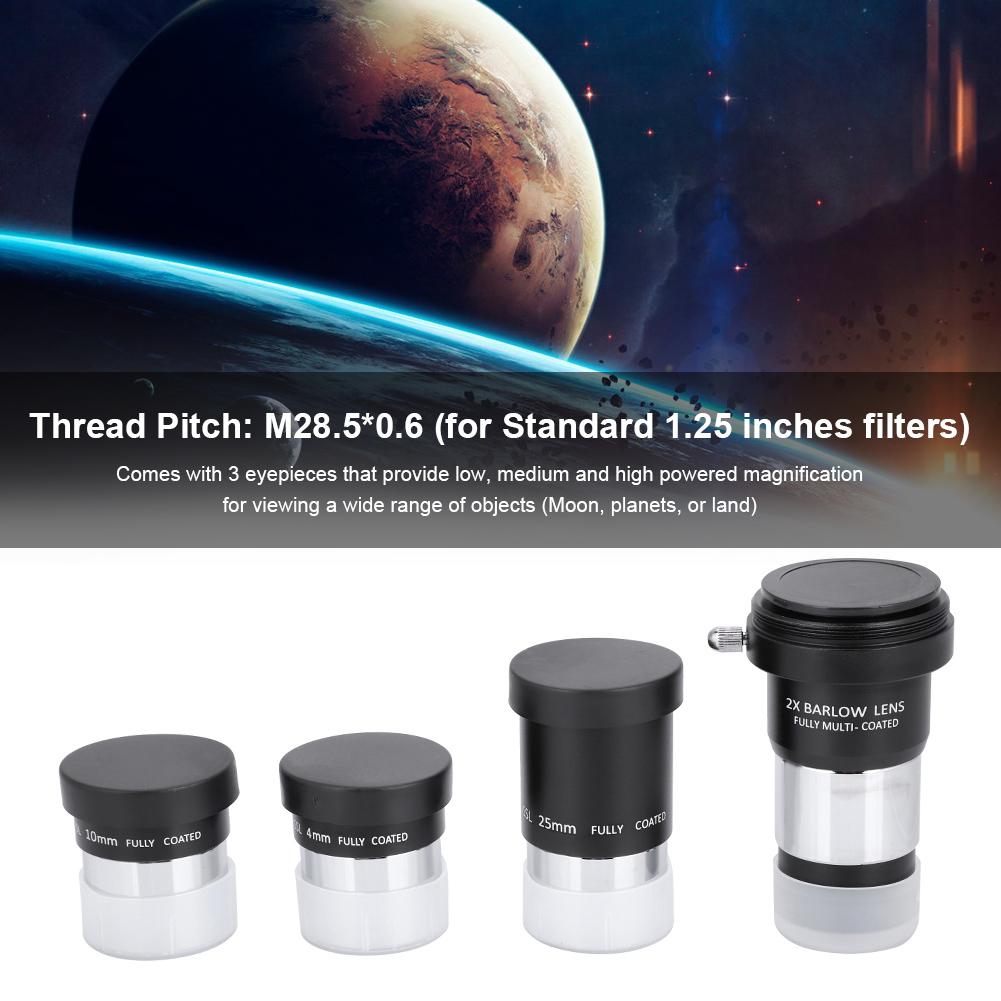 Simlug 25mm 1.25 Plossl Telescope Eyepiece Fully Multi Coated Metal 48 Degree Apparent Field 4 Element for Astronomy Telescope Simlug 25mm 1.25 Plossl Telescope Eyepiece Fully Multi Coated Metal 48 Degree Apparent Field 4 Element for Astronomy Telescope