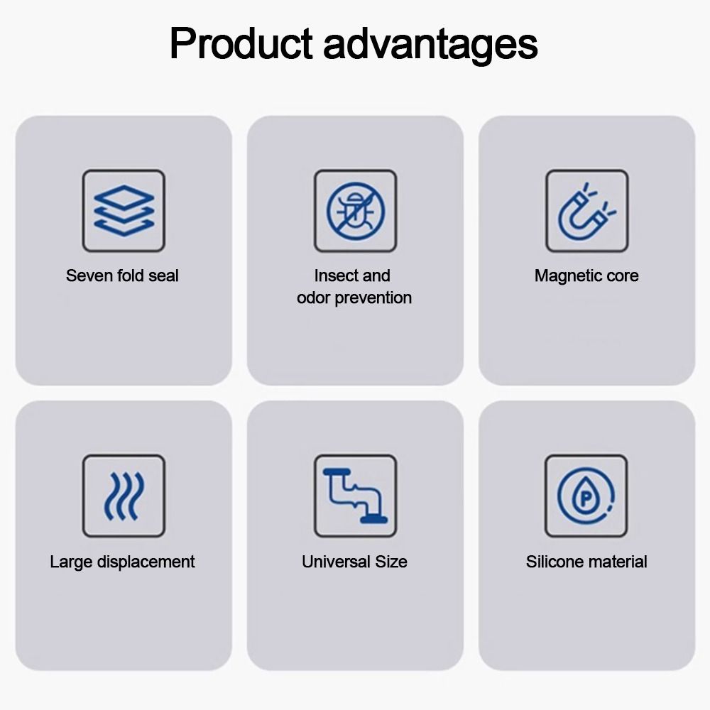 Durable Silicone Washbasin Floor Drain Core Anti Odor Insect Prevention Drain Cover Sealing Ring Sewer Pipe Strainer Plug