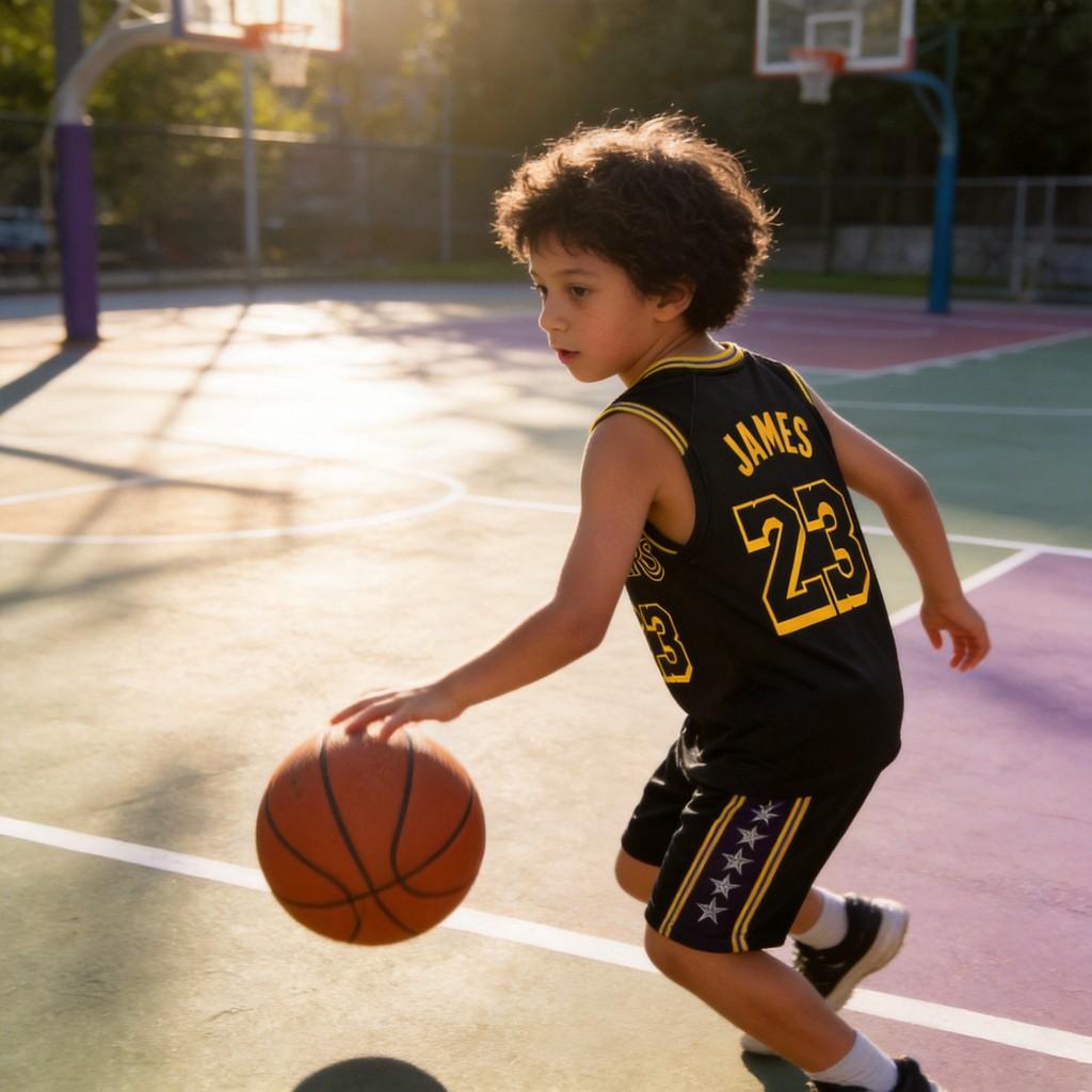 Lakers Lebron James 23 Kinder Basketbalshirt Polyester Mouwloos Sportkleding Voor Jongeren Spelen