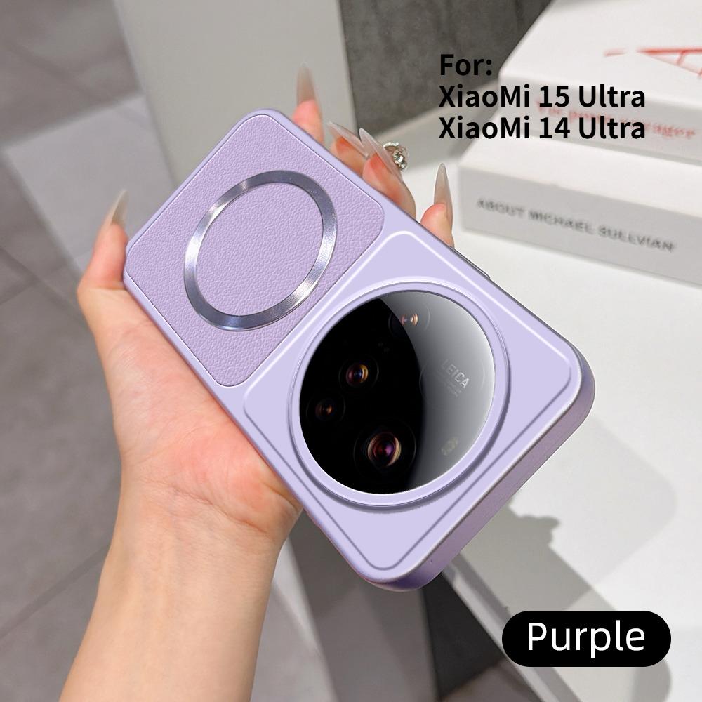 For XiaoMi 15 14 Ultra Case New Lychee Pattern CD Magnetic Ring Ultra-Thin Cover For XiaoMi 15 Ultra Shockproof Bumper Funda