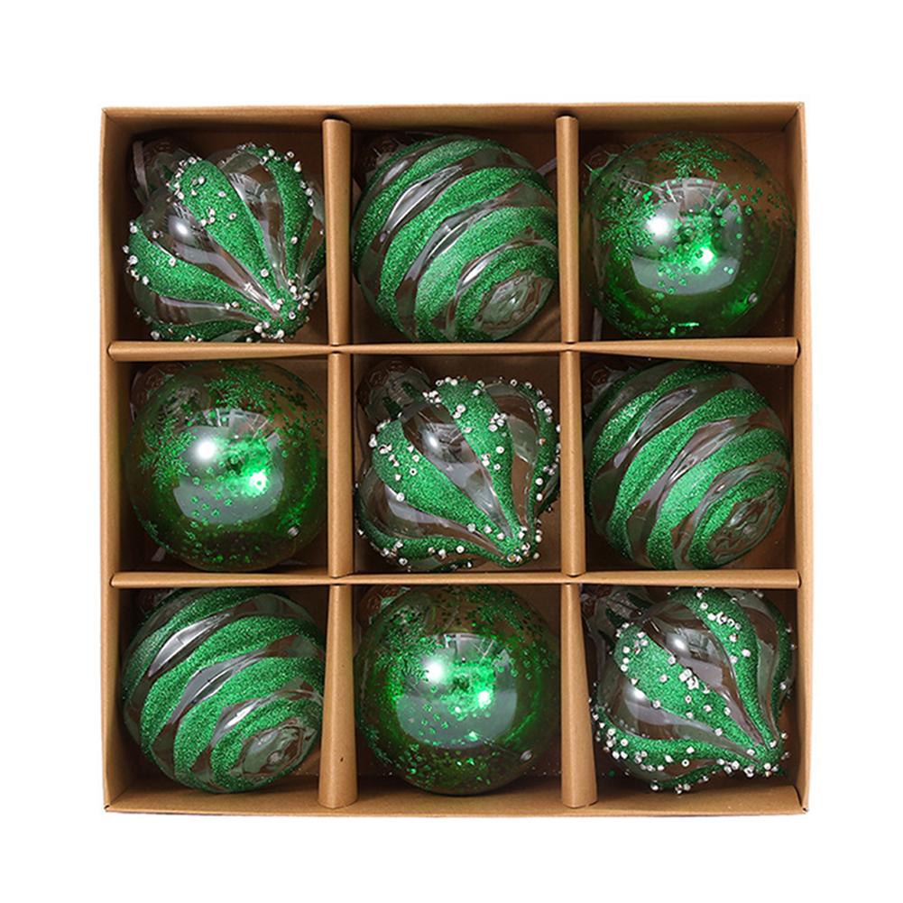 9Pcs Christmas Balls Ornaments For Xmas Christmas Tree Pendants Shatterproof Christmas Tree Decorations Hanging Ball For Party
