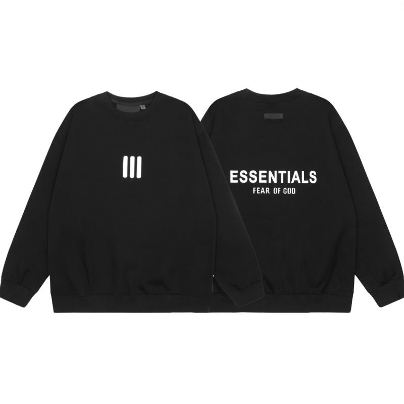 Herbst/Winter Unisex FOG ESSENTIALS Beflockter Hoodie Sweatshirt – Paar Lockerer Schnitt mit Plus Samt