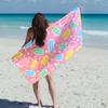 1PC Pink Ice Cream Pattern Beach Towel, Soft Quick Dry Blanket for Surfing Yoga Camping Essential Beach Accessories