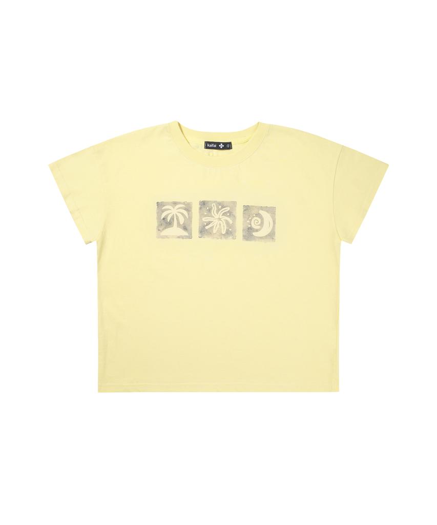 KAIFAI Summer Rhythm Short Sleeve T-Shirt (Lemon) K26Qb239