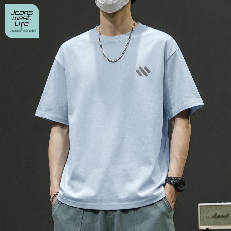JEANSWEST LIFE Men's Pure Cotton Lightweight Short Sleeve T-Shirt