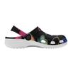 White EVA Clogs with Neon Heart Print, Lightweight Slip On Garden Shoes, Breathable Beach Sandals, Indoor Outdoor Slippers for Men Women